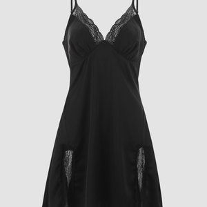 Cider Lace Slip Dress - Black